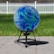 10" Blue White and Green Swirl Designed Glass Garden Gazing Ball